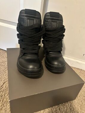 Rick Owens Black High-Top Sneakers willing to negotiate